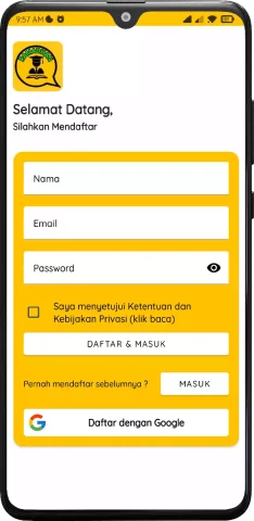 Tampilan Form Daftar